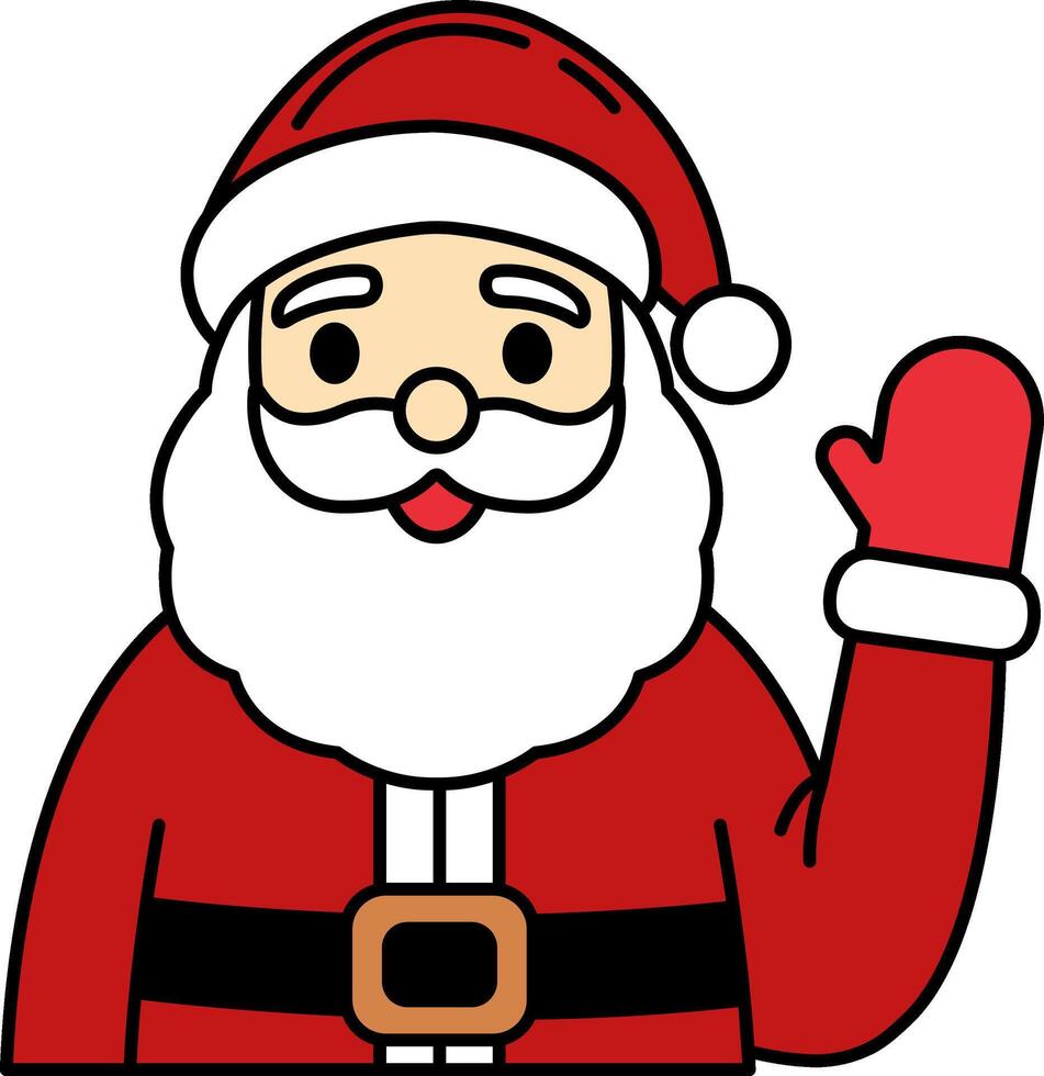 single illustration of Santa Claus waving vector