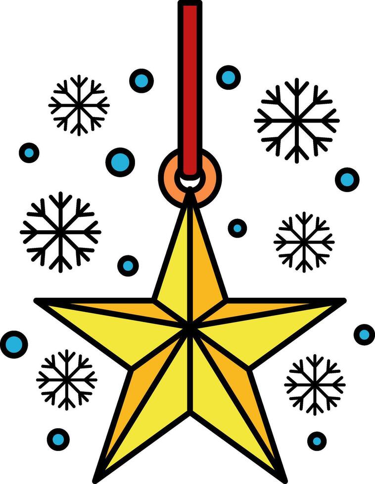 A star with a red ribbon hanging from it vector