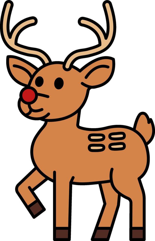 The reindeer with a red nose vector