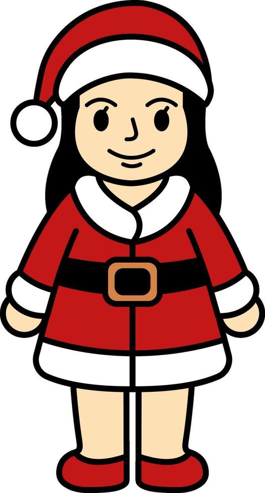 single illustration of santy claus vector