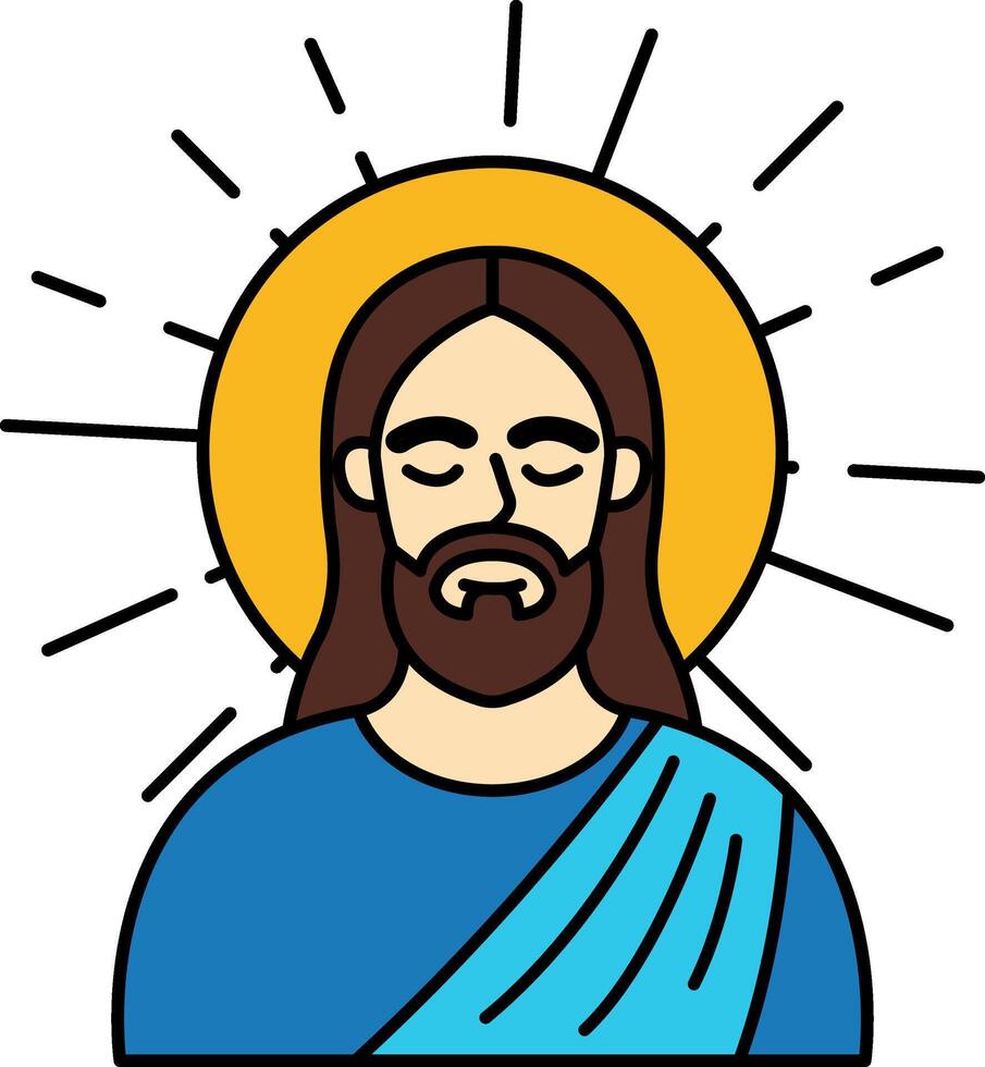 Jesus has a glowing aura behind him vector