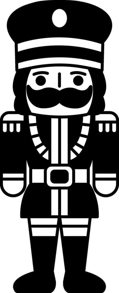 black and white illustration of a nutcracker vector