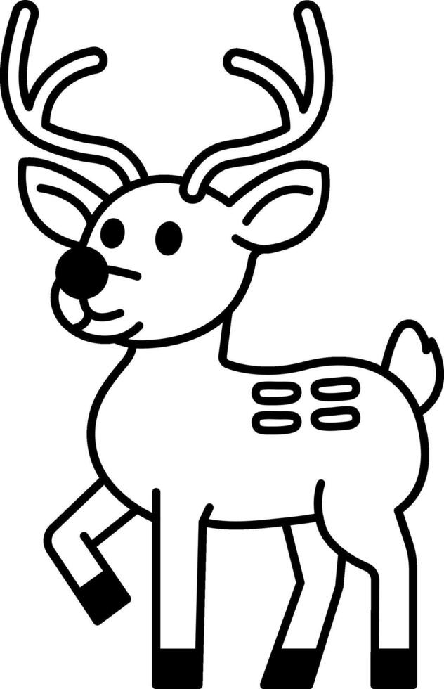 black and white icon of a reindeer vector