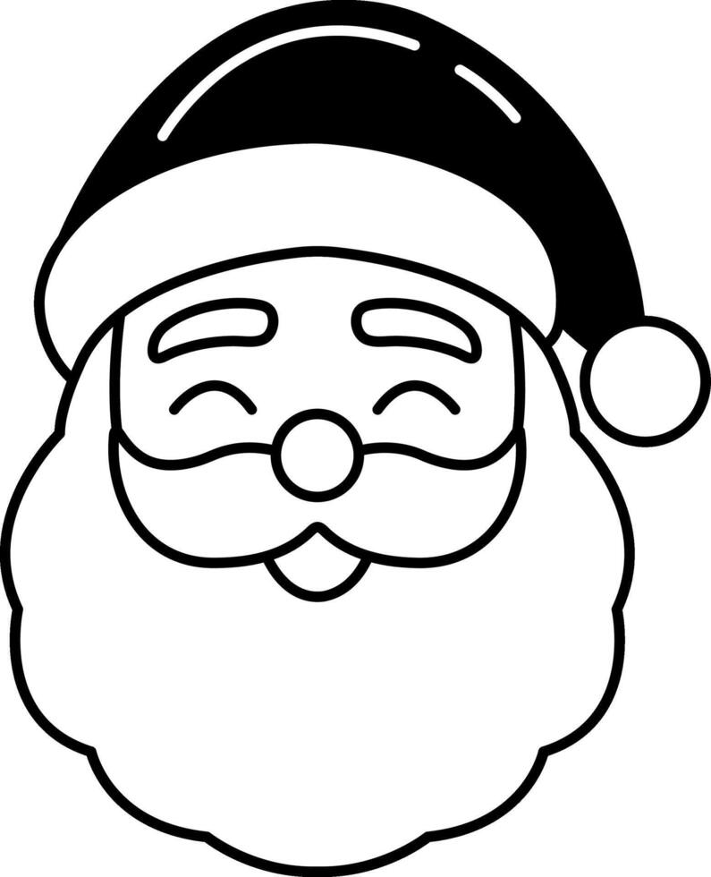 black and white illustration of Santa Claus vector