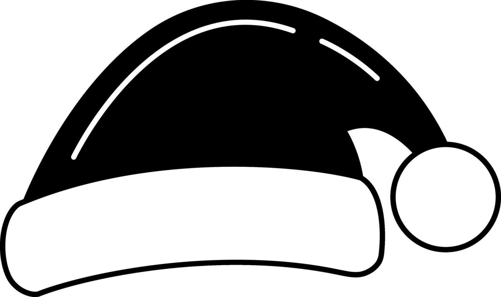 black and white icon of a santa hat vector
