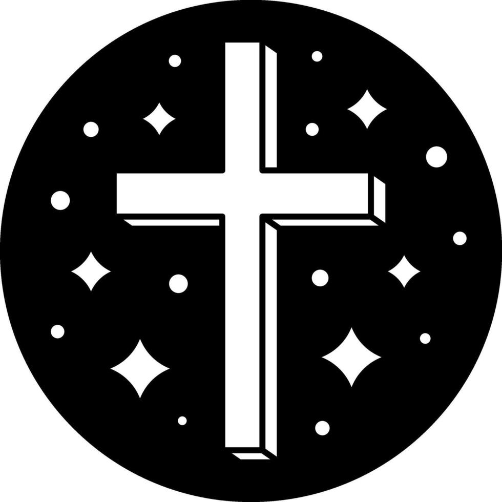black and white illustration of a cross vector