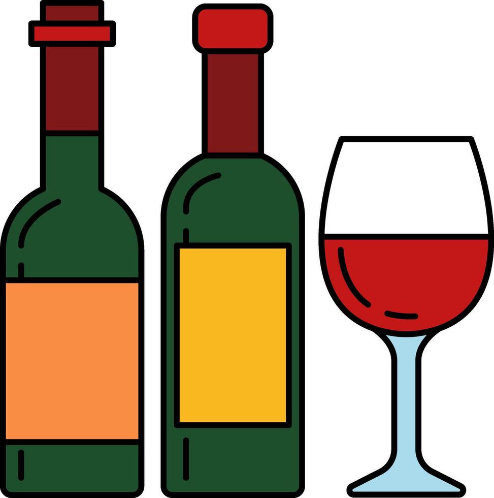 A bottle of red wine vector