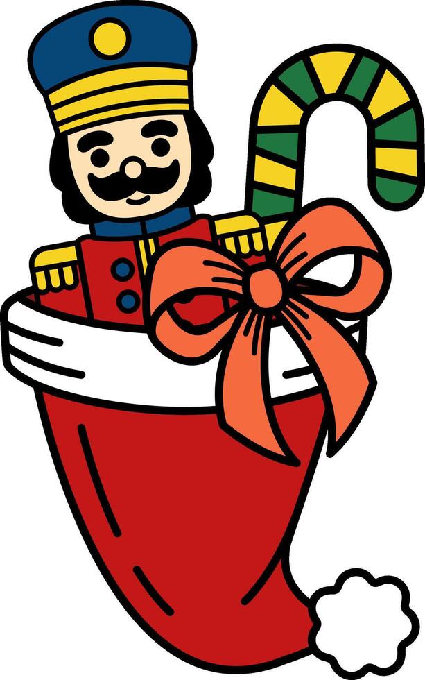 nutcracker in Santa Claus hat vector