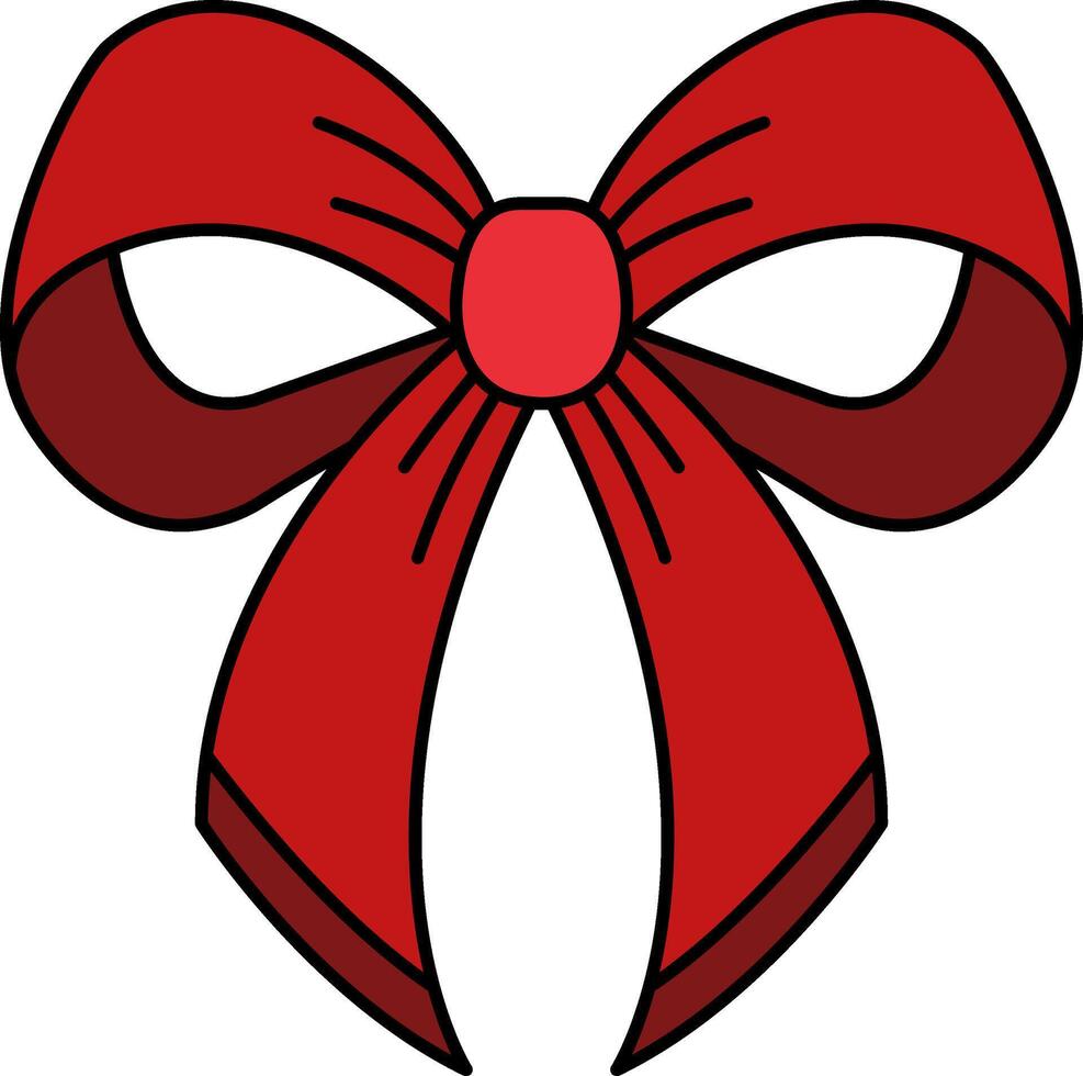 illustration of a red ribbon bow vector