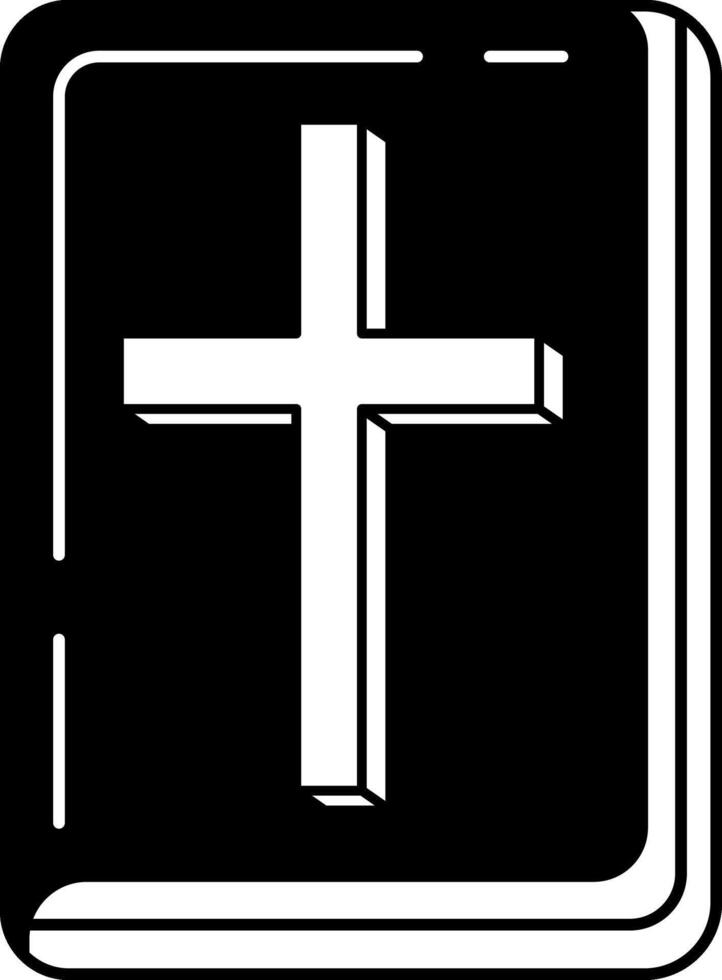 black and white single illustration of a bible vector