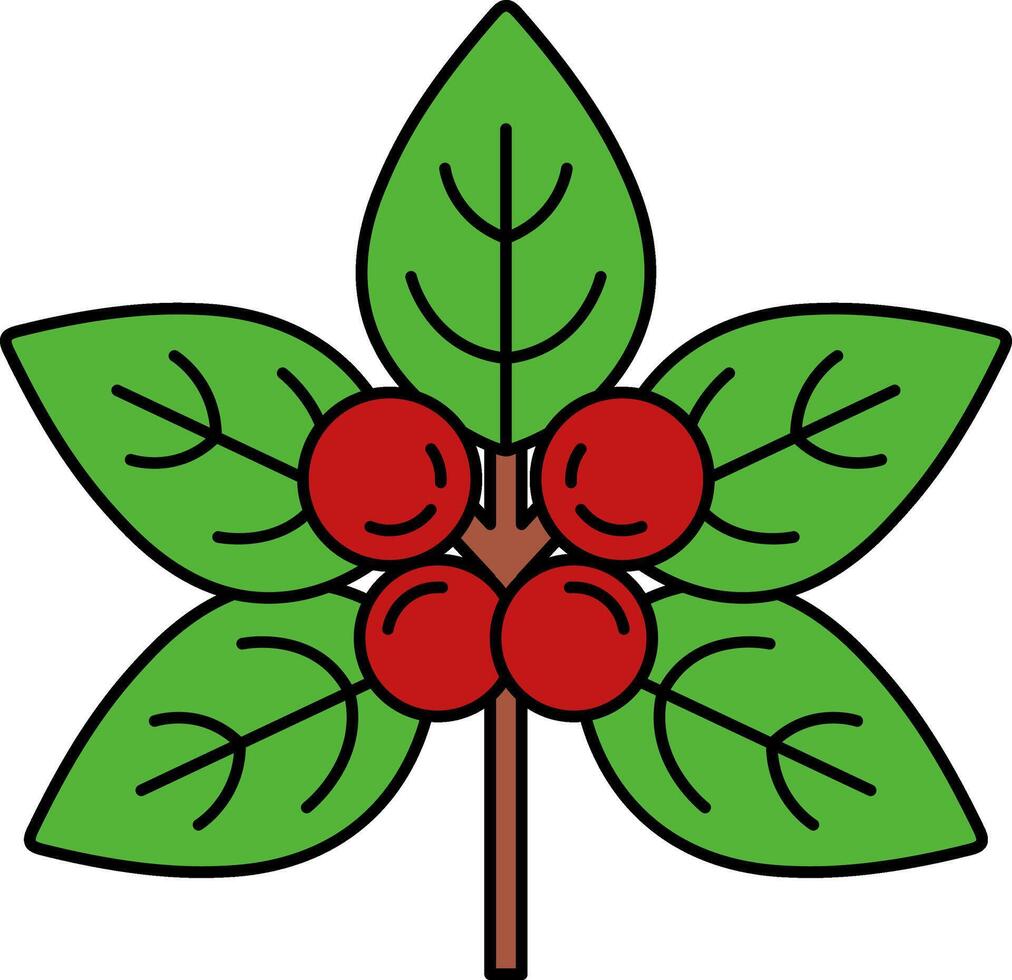 illustration of a bunch of Holly vector
