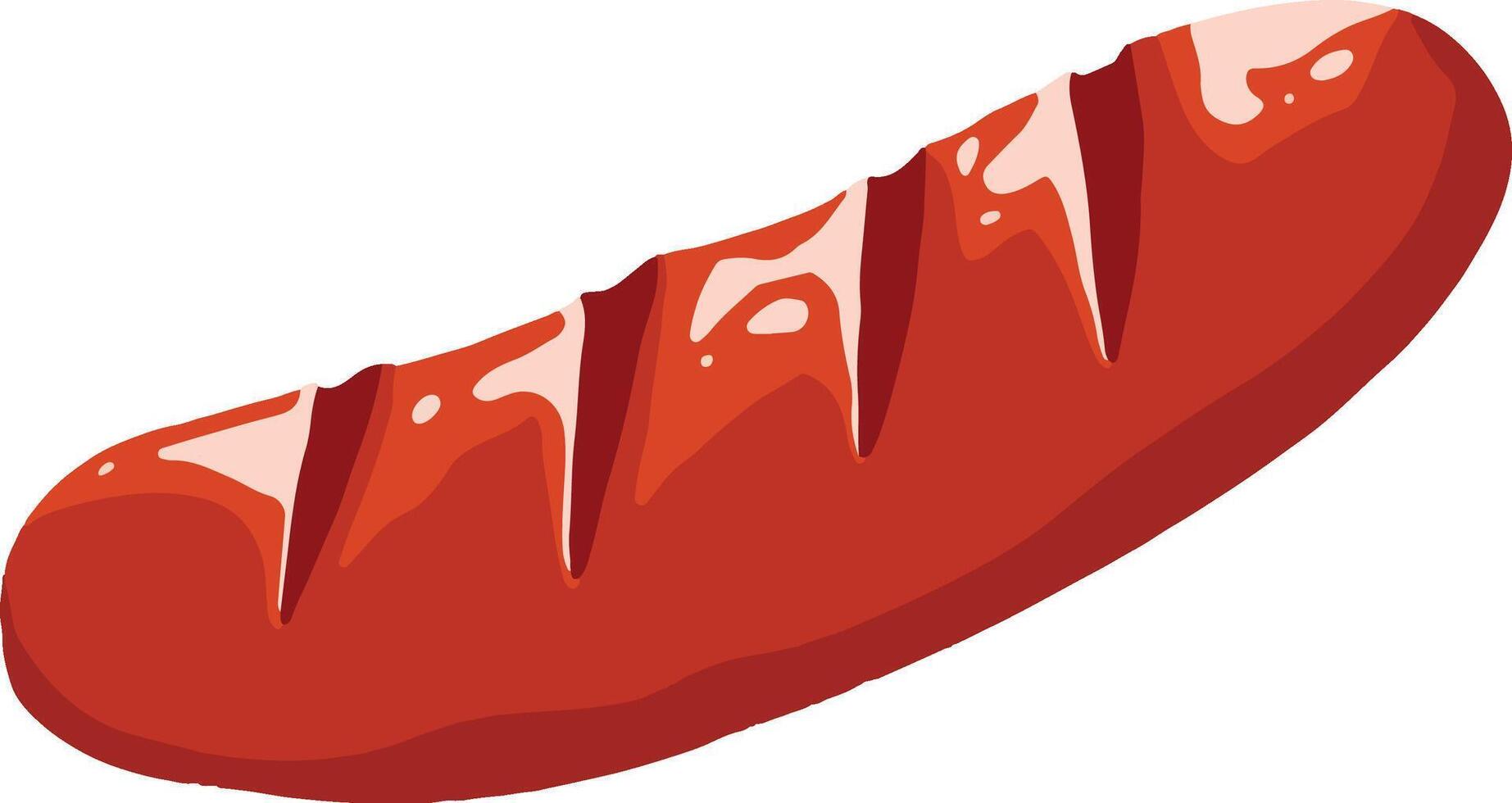 Grilled sausage illustration vector