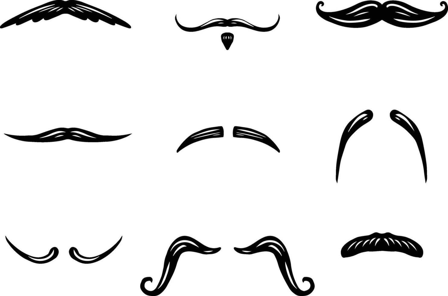 mustache set illustration vector