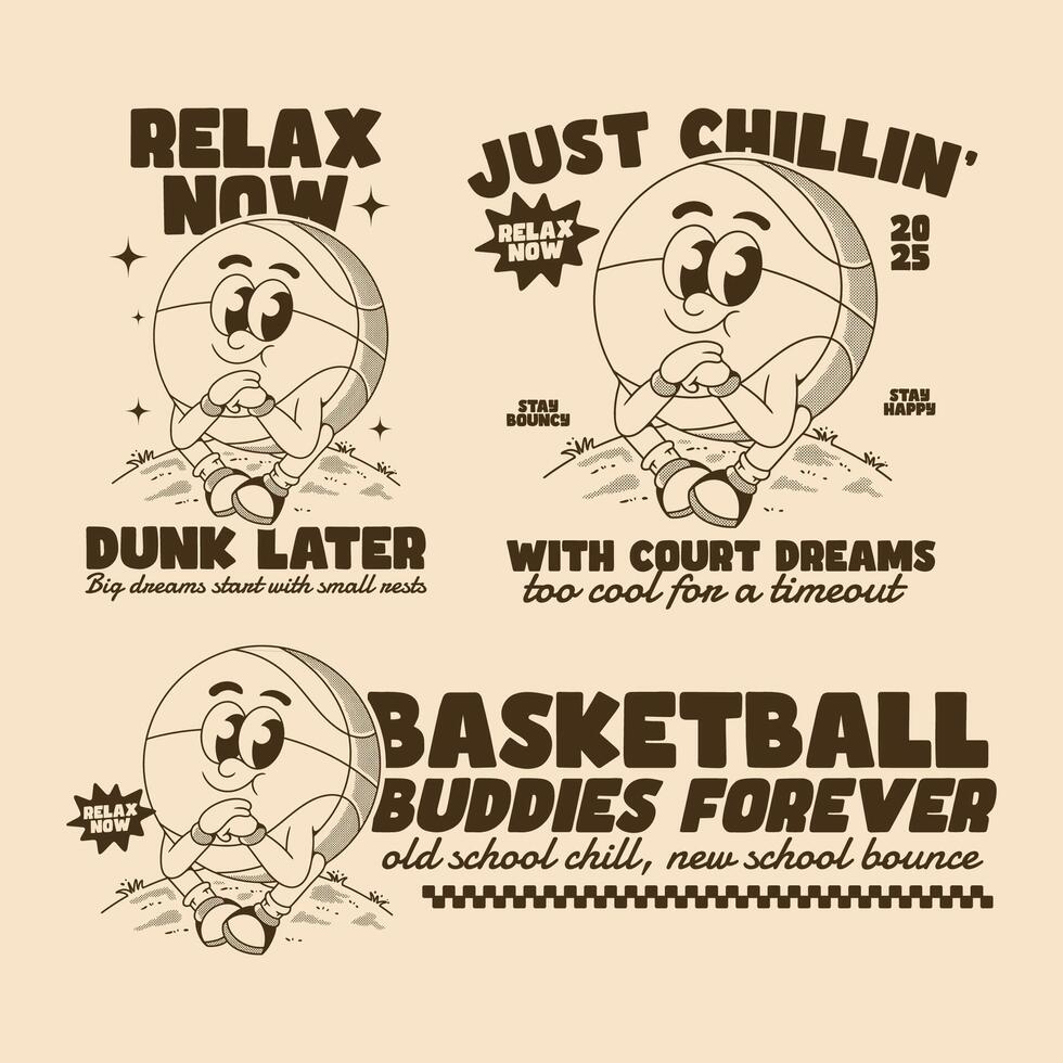 Chill Basketball Vibes with Timeless Court Friends vector