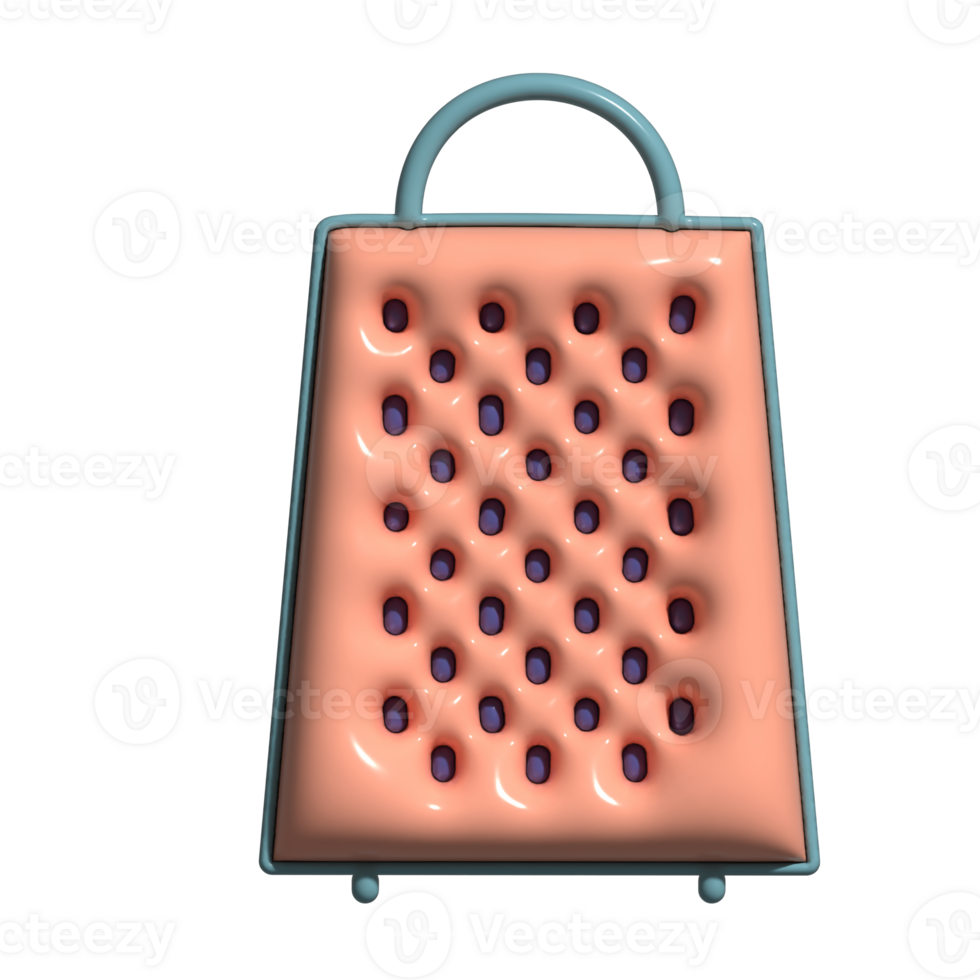 Adorable 3D Food Shredding and Cheese Grater Symbols png