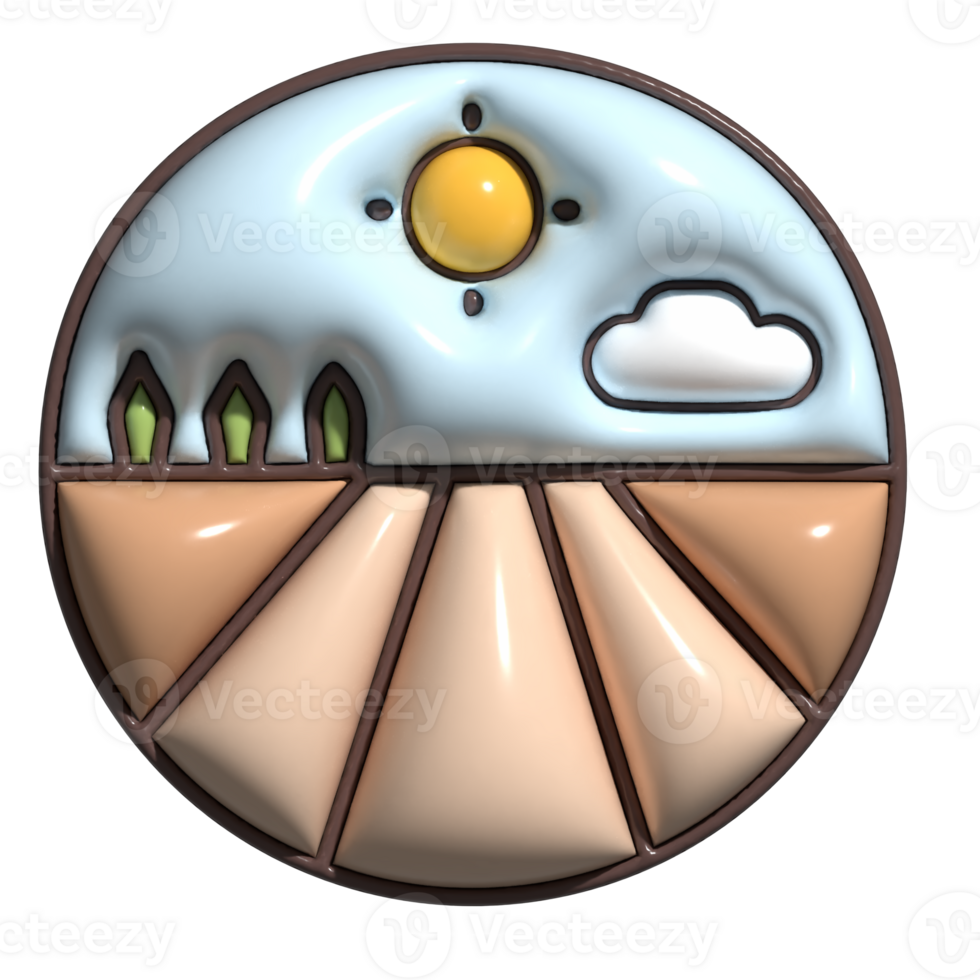 Adorable 3D Farm Work and Soil Preparation Symbols png