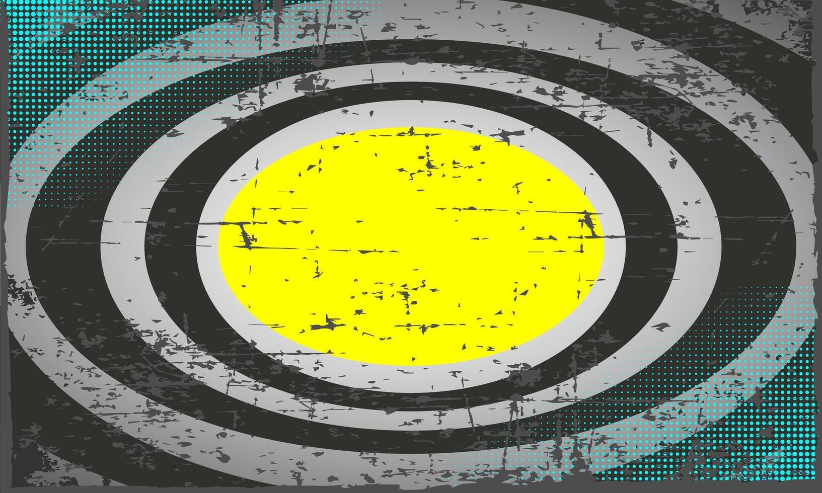 Comic book oval geometry isolated on dirty grey background with grunge, geometry, halftone effect style for manga speed frame, superhero action, banner event vector