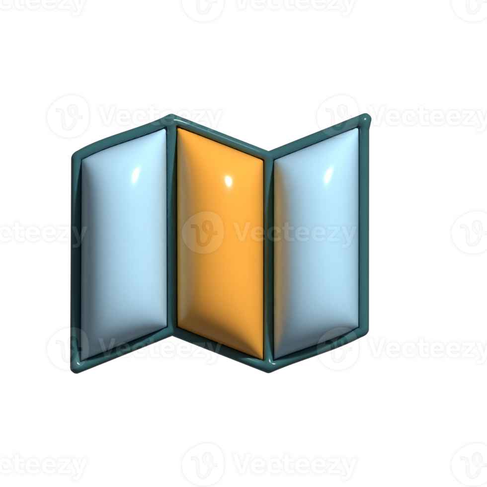 3D Cartoon Map Navigation Icons png