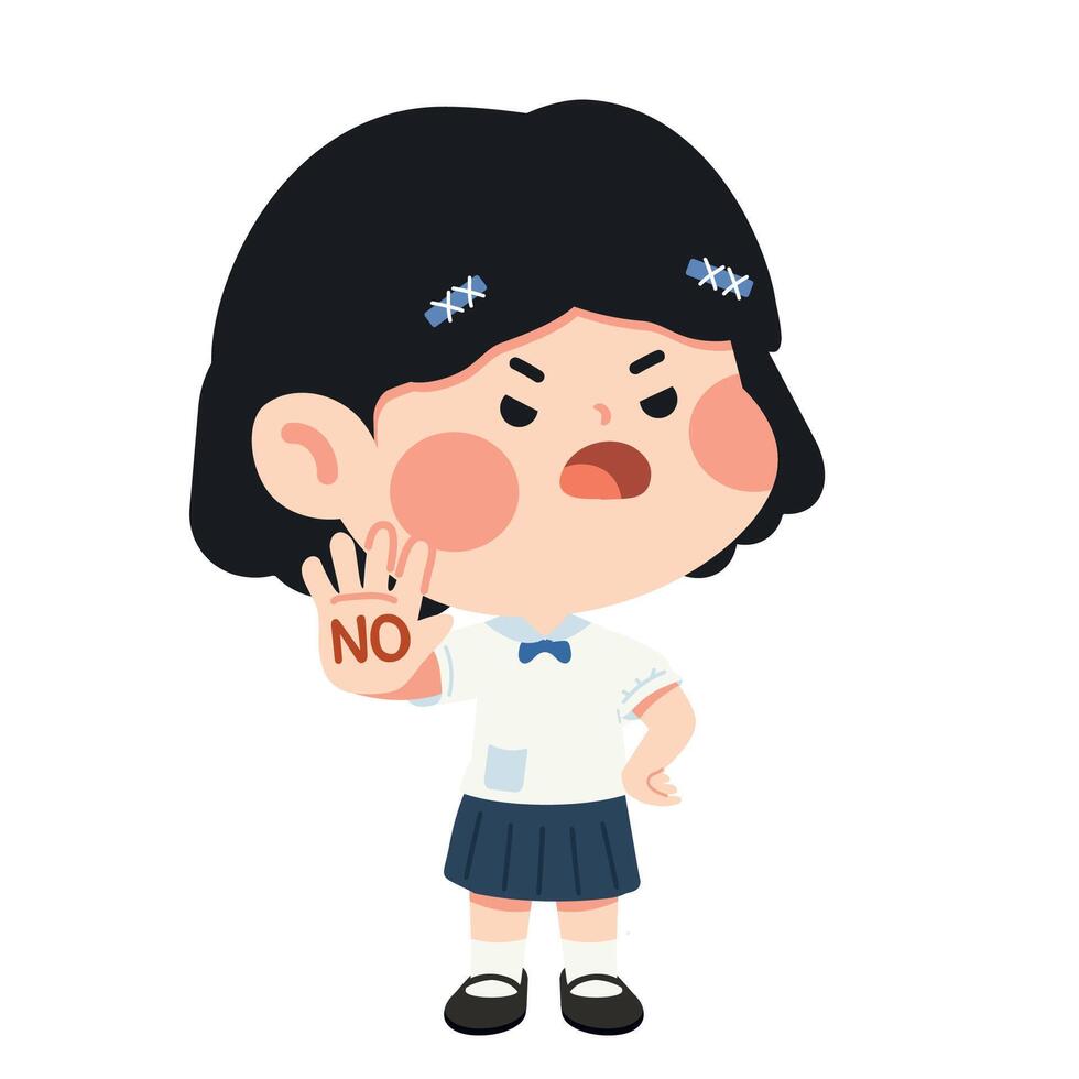 Cute Girl Stand Proud and Say No vector