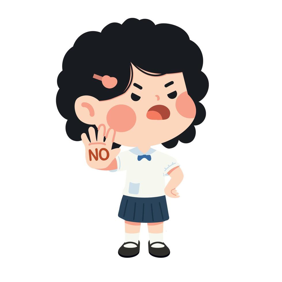Strong Girl Stand Firm and Say No vector