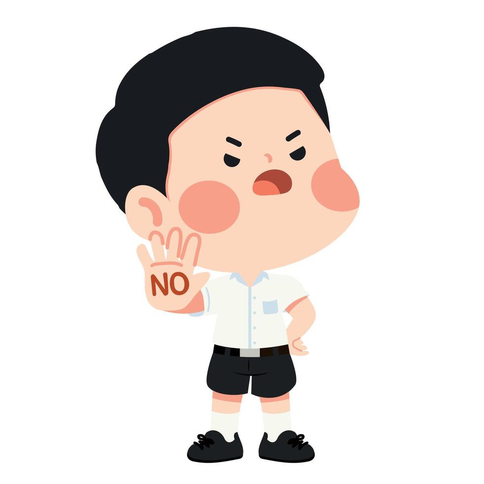 Boys Say No with Strength and Pride vector
