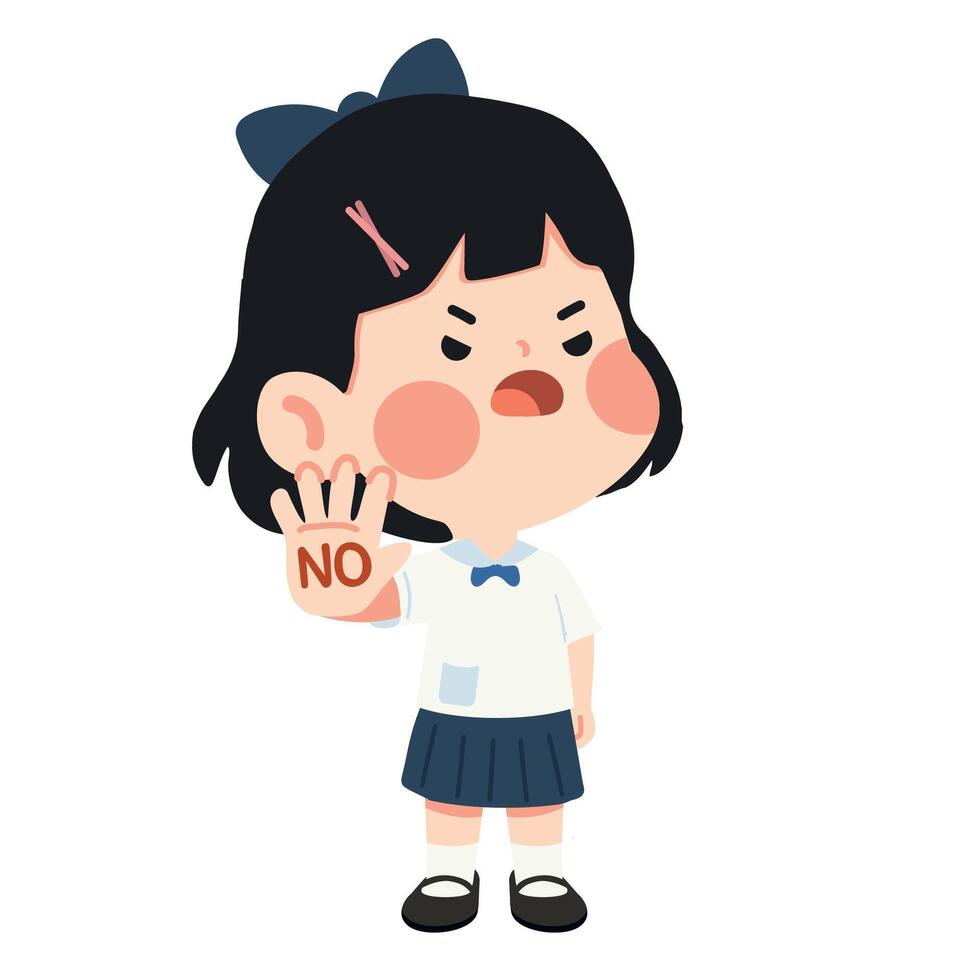 Fearless Girl Stand Proud and Say No vector