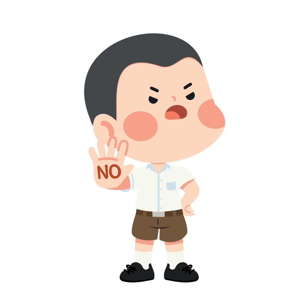 Confident Boys Reject and Say No vector