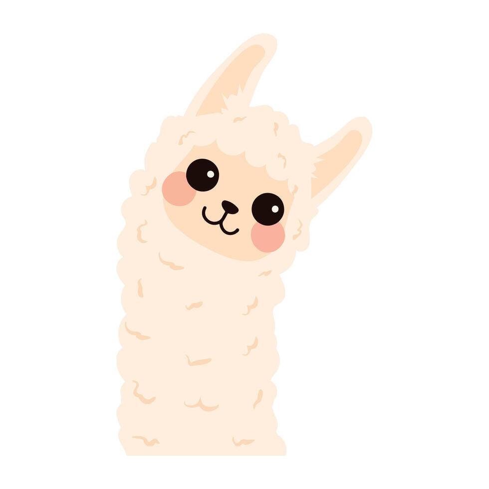 Cartoon Illustration of a Cute Llama vector