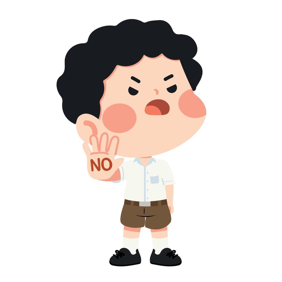 Confident Boys Stand Up and Say No vector