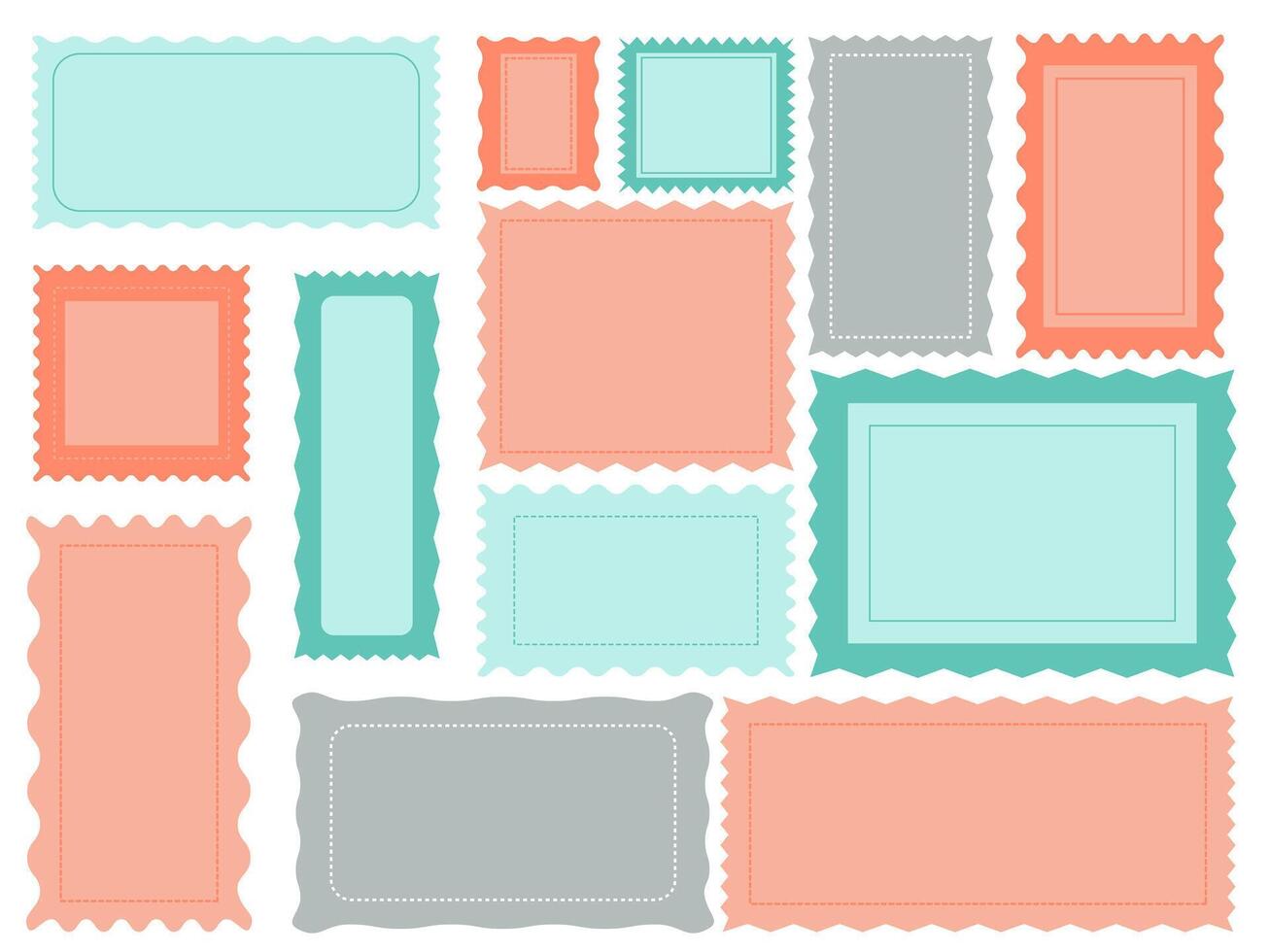a set of retro-style frames in soft colors for design and decor vector