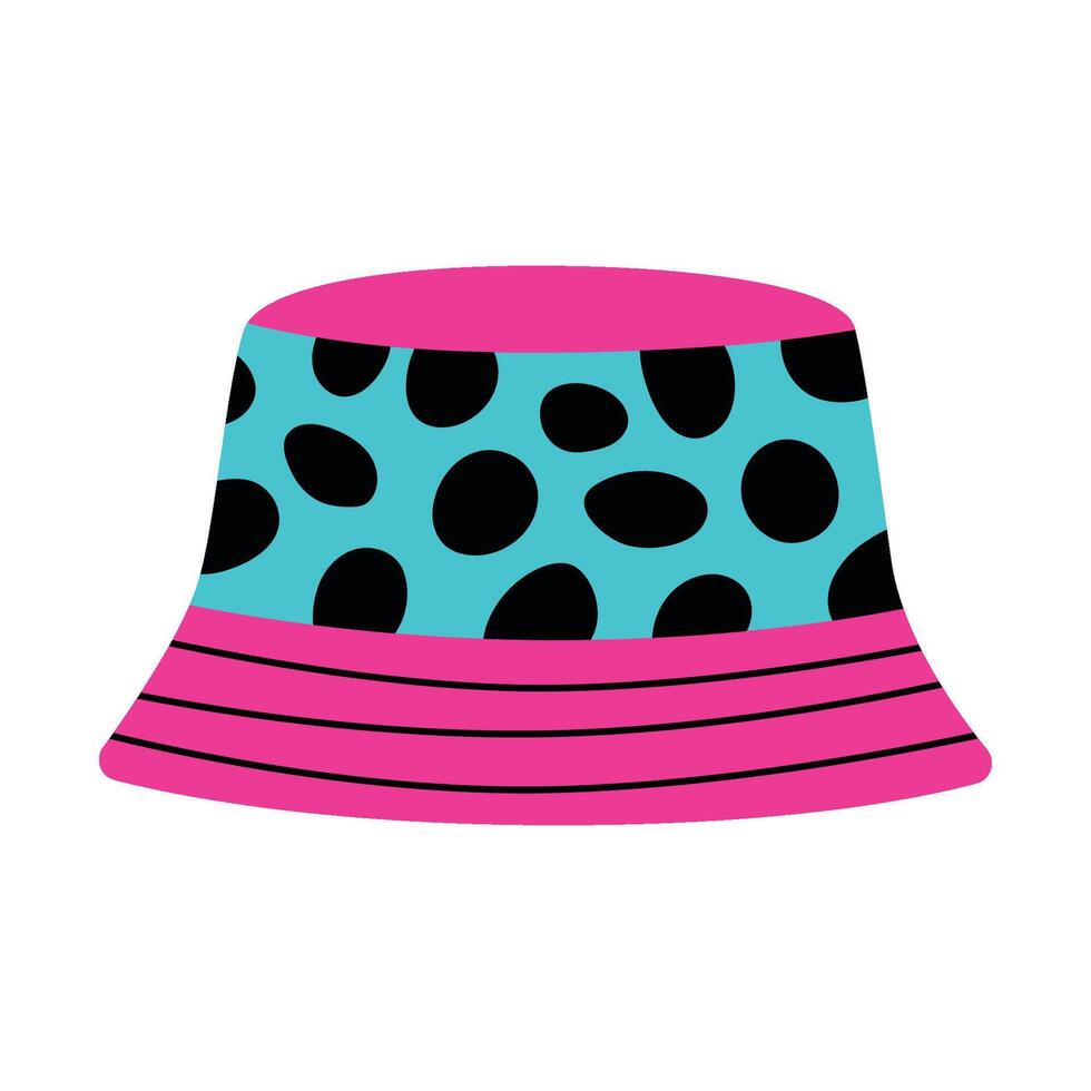 Bright Colorful Bucket Hat Isolated Illustration. Ideal for fashion-themed projects and playful design concepts. vector