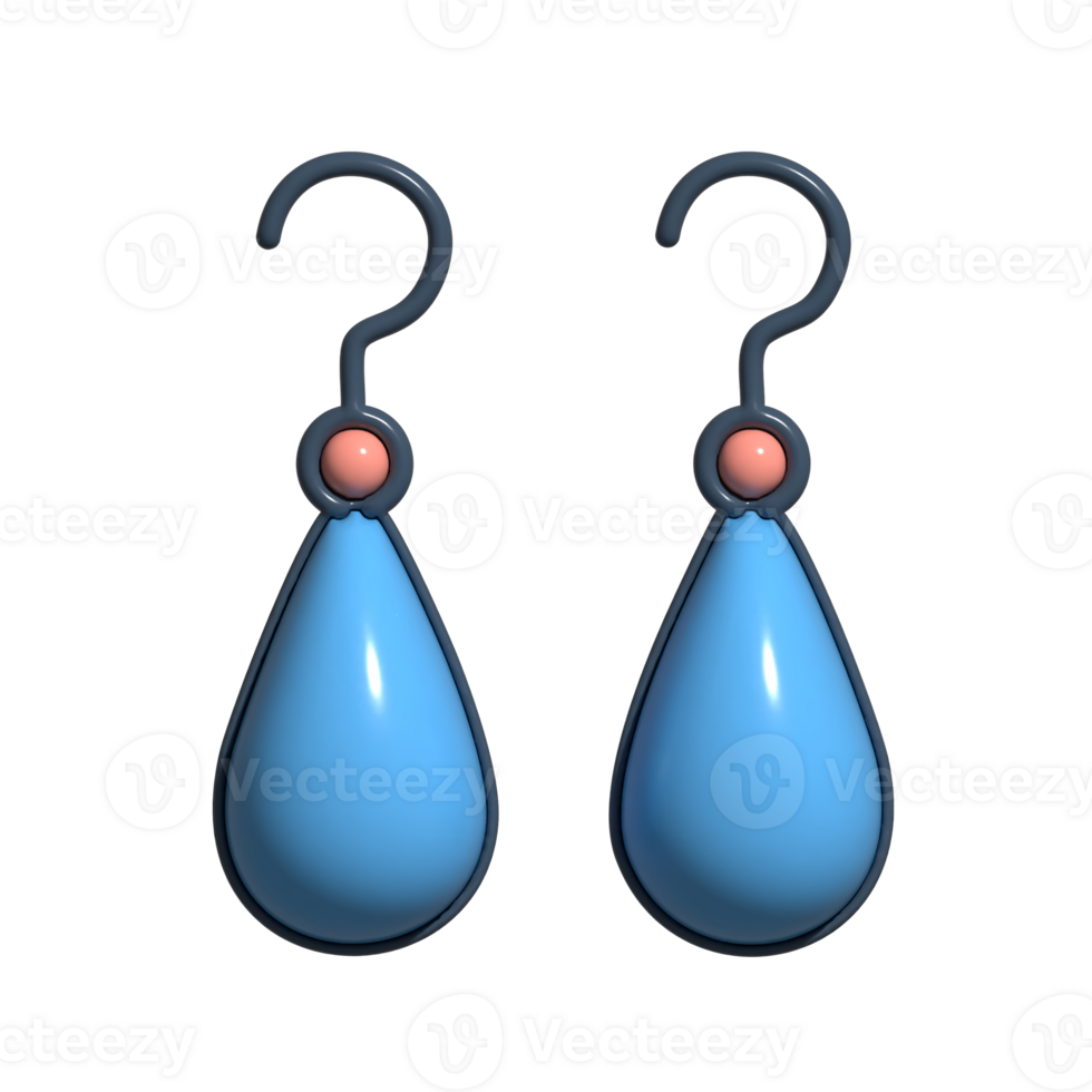 Stylish 3D Stud and Hoop Earring Icons png