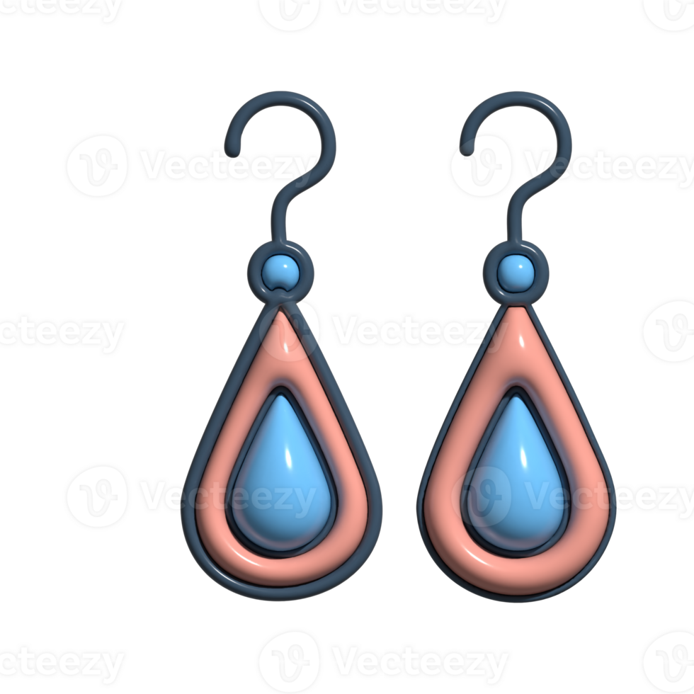 3D Cartoon Earring Fashion Accessory Icons png