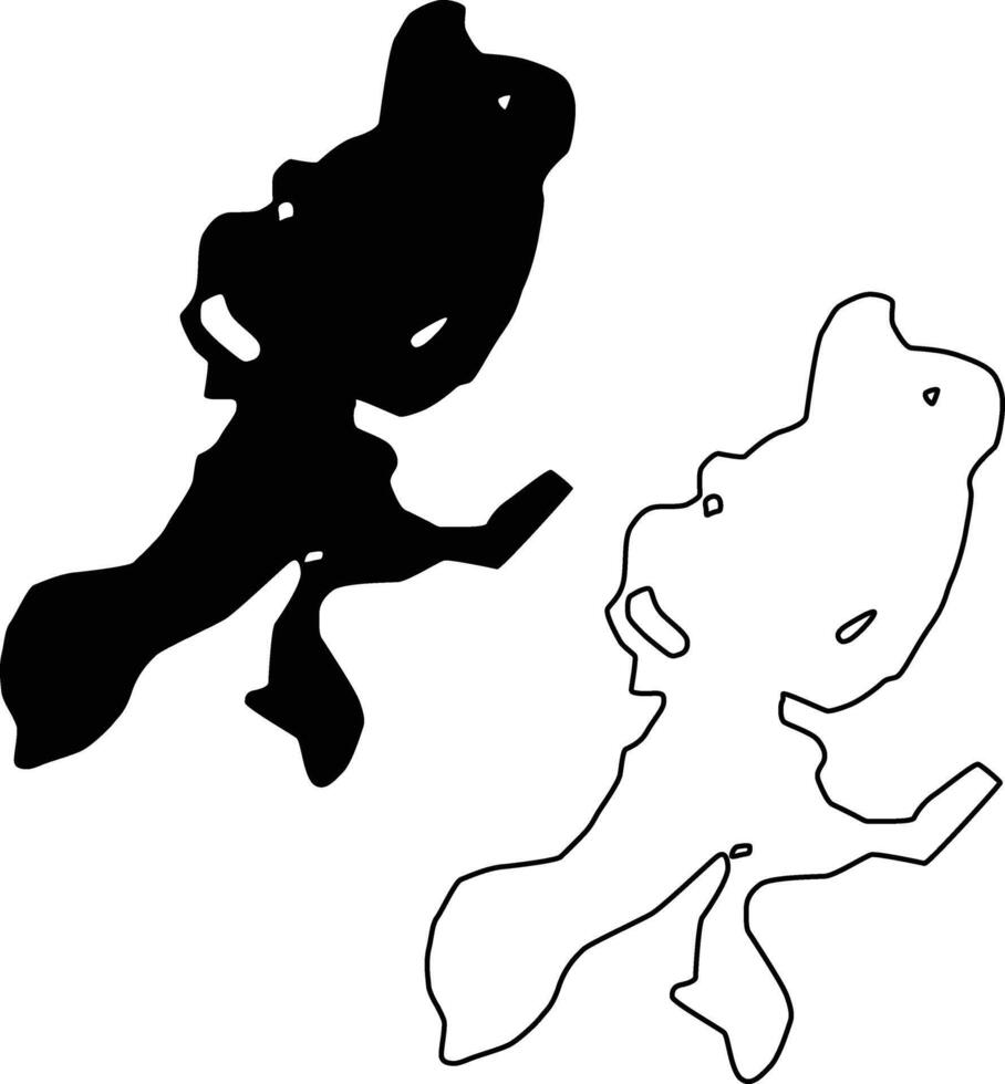 Map of Burr Pond Connecticut USA Silhouette Flat and Outline Design vector