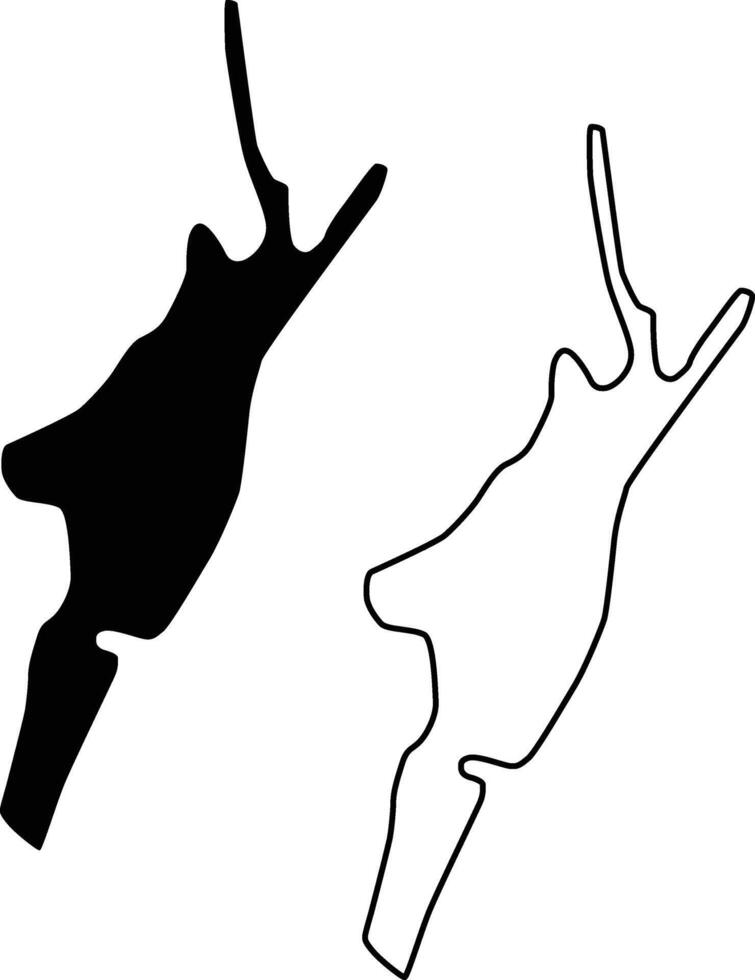 Map of Deer Lake Connecticut USA Silhouette Flat and Outline Design vector