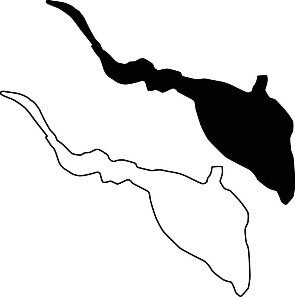 Map of Silver Lake Delaware USA Silhouette Flat and Outline Design vector