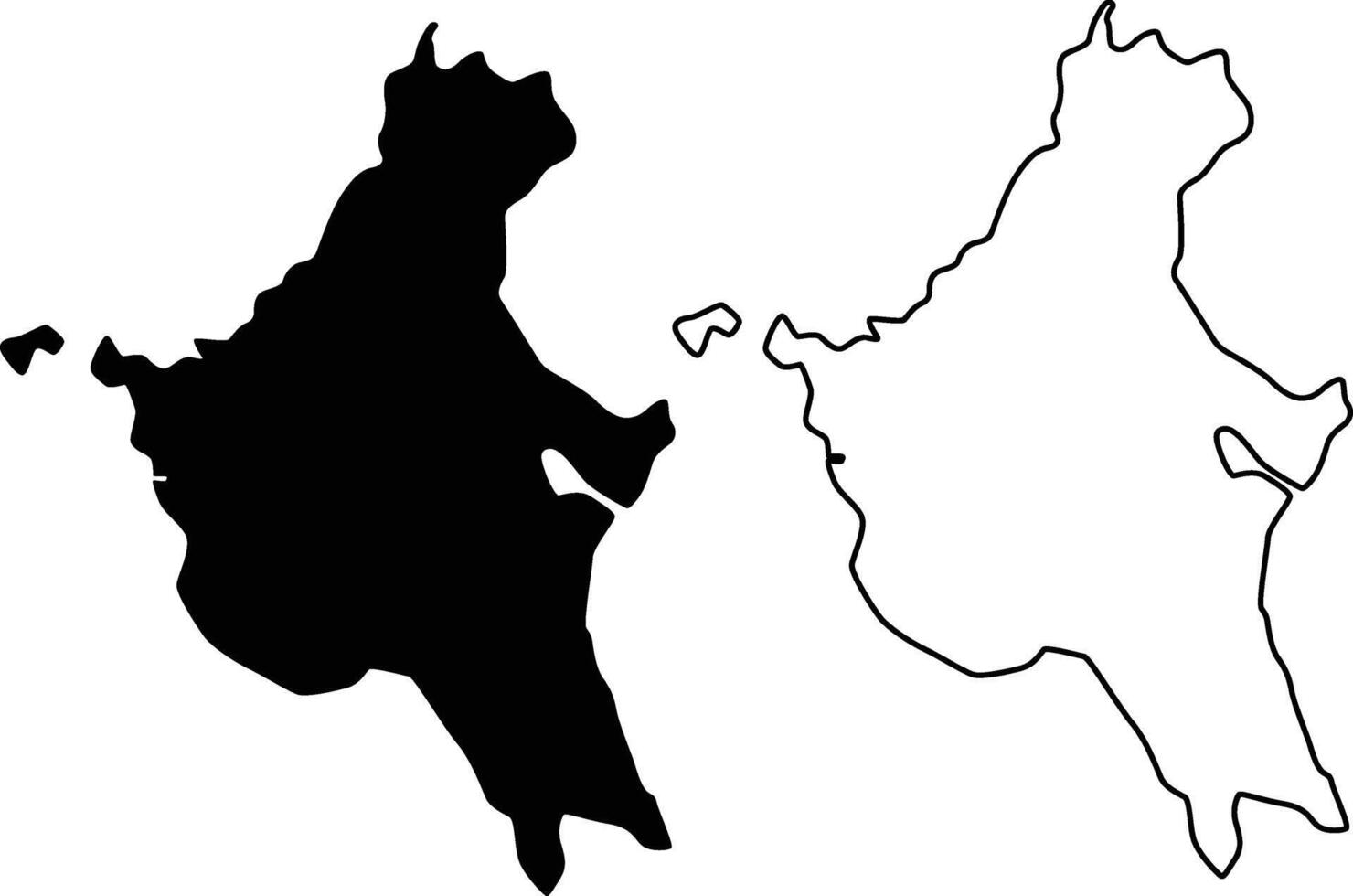 Map of Amston Lake Connecticut USA Silhouette Flat and Outline Design vector