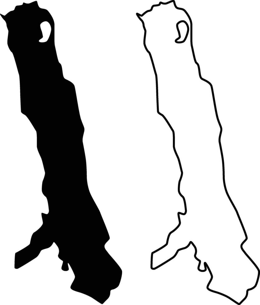 Map of Pinewood Lake Connecticut USA Silhouette Flat and Outline Design vector