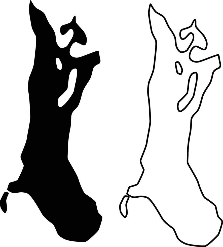 Map of Quaddick Reservoir Connecticut USA Silhouette Flat and Outline Design vector