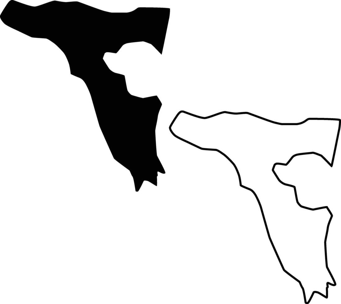 Map of Lake Cuyamaca California USA Silhouette Flat and Outline Design vector