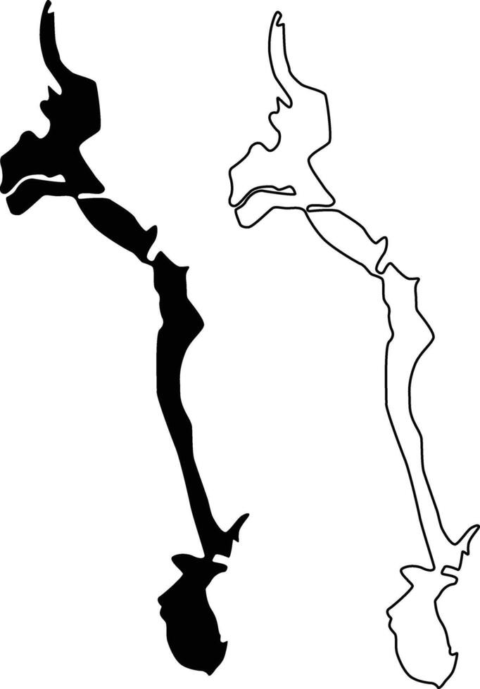 Map of West Lake Whitney Connecticut USA Silhouette Flat and Outline Design vector