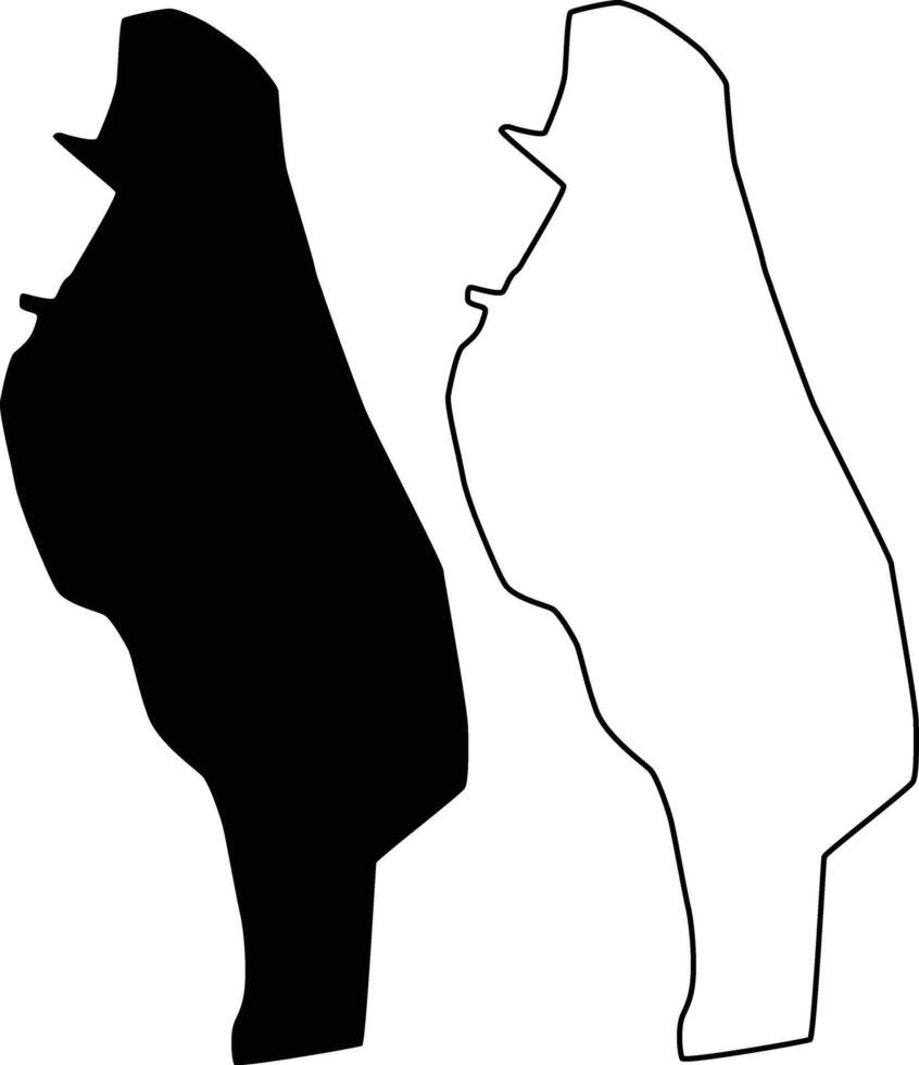 Map of Ashford Lake Connecticut USA Silhouette Flat and Outline Design vector