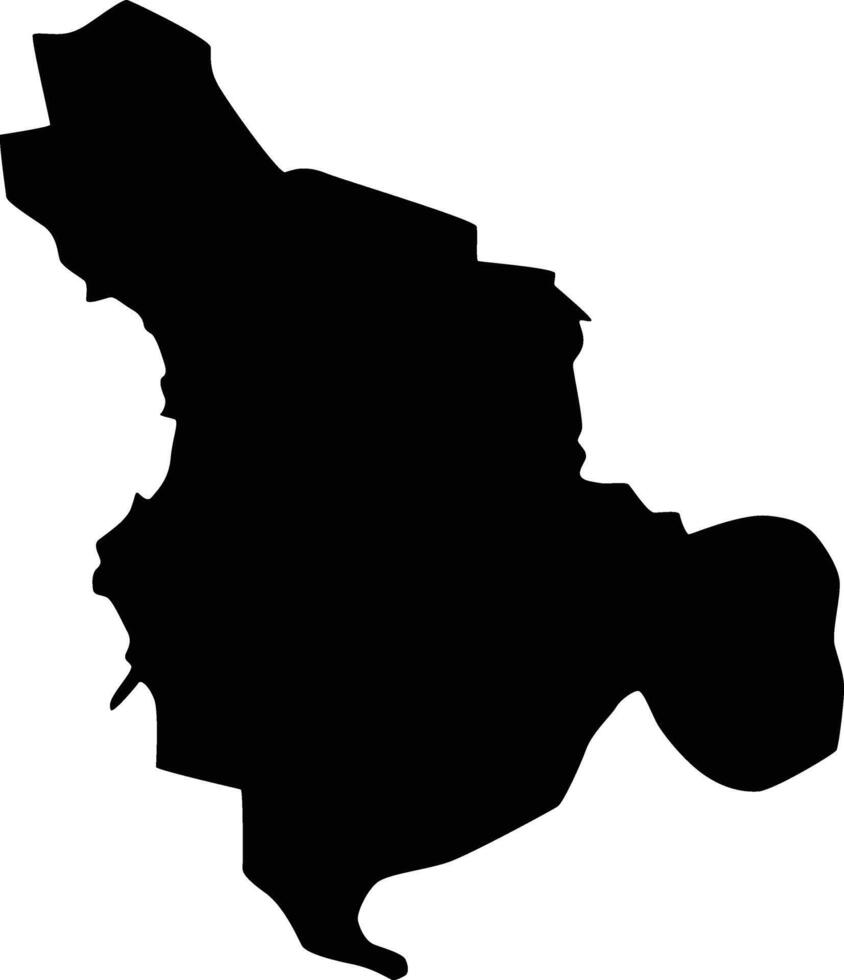 Map of Isfahan Province Iran Silhouette Flat Design vector