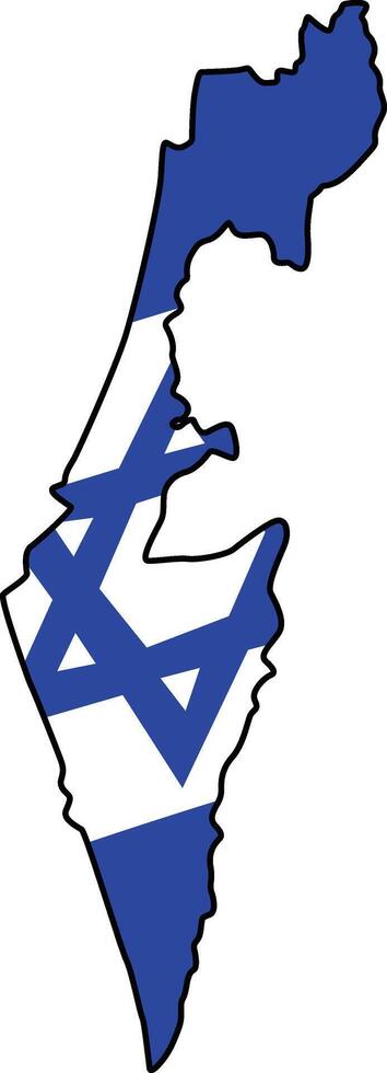 Map of Israel with Flag on White Background vector