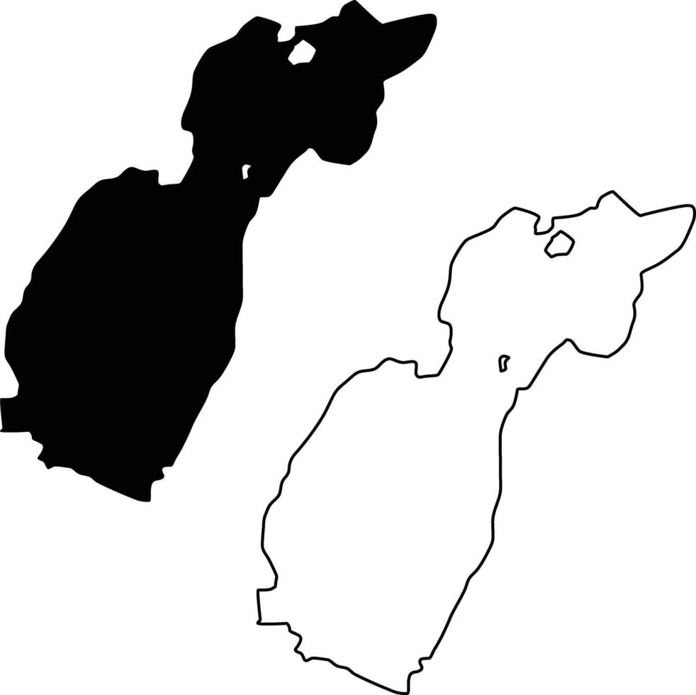 Map of Lake Sabrina California USA Silhouette Flat and Outline Design vector
