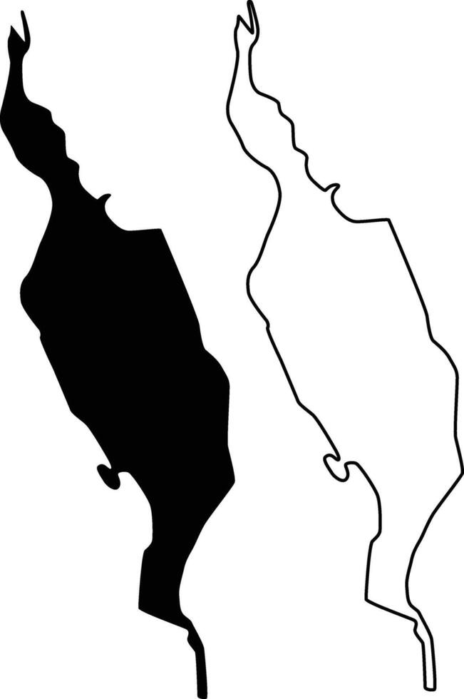 Map of Lake Hayward Lake Connecticut USA Silhouette Flat and Outline Design vector