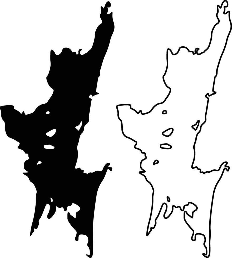 Map of Mashapaug Lake Connecticut USA Silhouette Flat and Outline Design vector