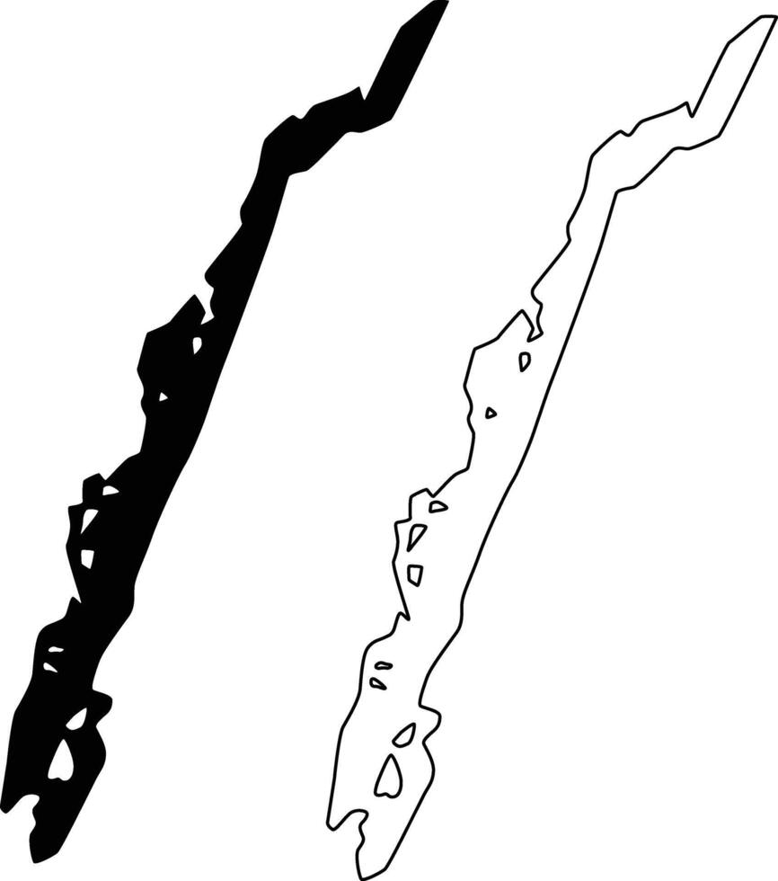 Map of Breakneck Pond Connecticut USA Silhouette Flat and Outline Design vector