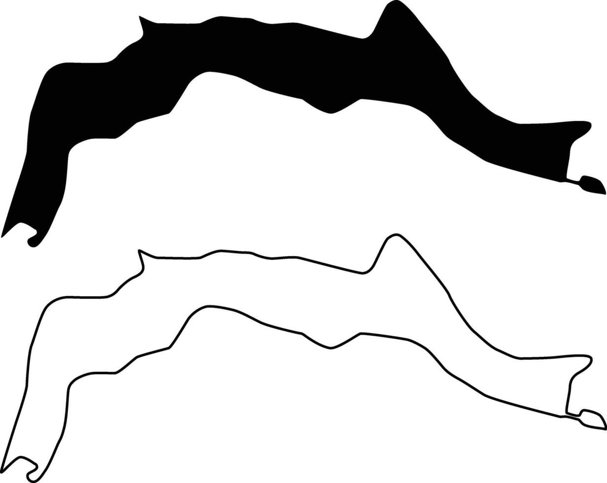 Map of Moores Lake Delaware USA Silhouette Flat and Outline Design vector