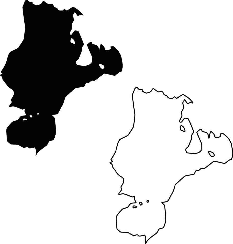 Map of Snag Lake California USA Silhouette Flat and Outline Design vector